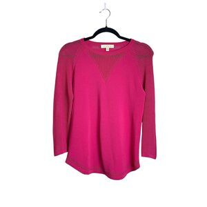 Etcetera Sweater Womens XS Mesh Knit Pullover Lightweight Long Sleeve Knit Top